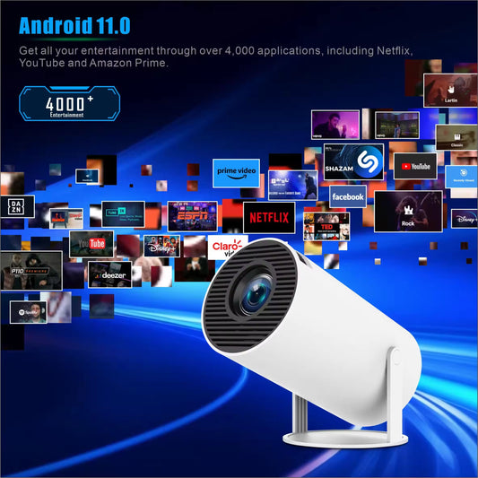 2026 Android Wifi Projector HY300 Portable Android 11 Smart Projector Proyector Mini Home Theater